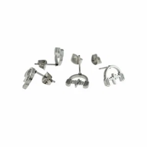 Pendientes Acero Inoxidable - Tachuelas para Auriculares - 12mm x 10mm - 2 Piezas 1 Par - Imagen 1 de 1