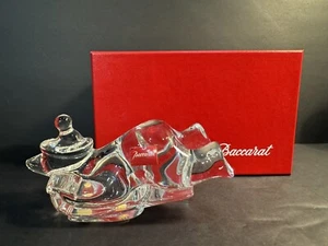 Baccarat Crystal Polar Bear Sledding Christmas Holiday Figurine MINT in Box! - Picture 1 of 9