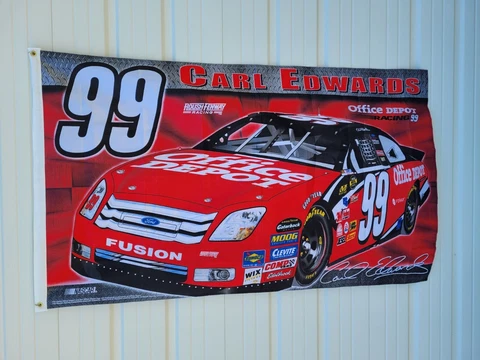 2006-07 Carl Edwards #99 Office Depot NASCAR Flag/Banner, Double Sided 3' x 5' Cover