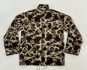 VTG Duck Bay Camouflage Chore Coat Woodland Hunting Jacket Removable Liner Hood - Picture 1 of 14