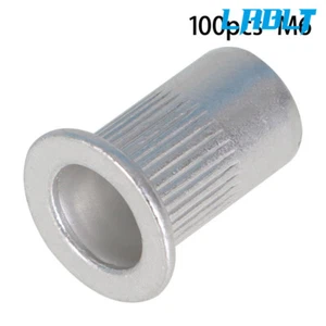 LABLT M6 6mm Cabeza Plana Aluminio Remache Tuerca Remache Remache Tuerca Inserto Paquete De 100 - Imagen 1 de 8