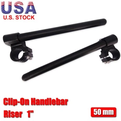 50mm 1" Raised Clip-On Handlebars For Suzuki TL1000S 1997-1999 TL1000R 1998-2003 - Image 1 of 4