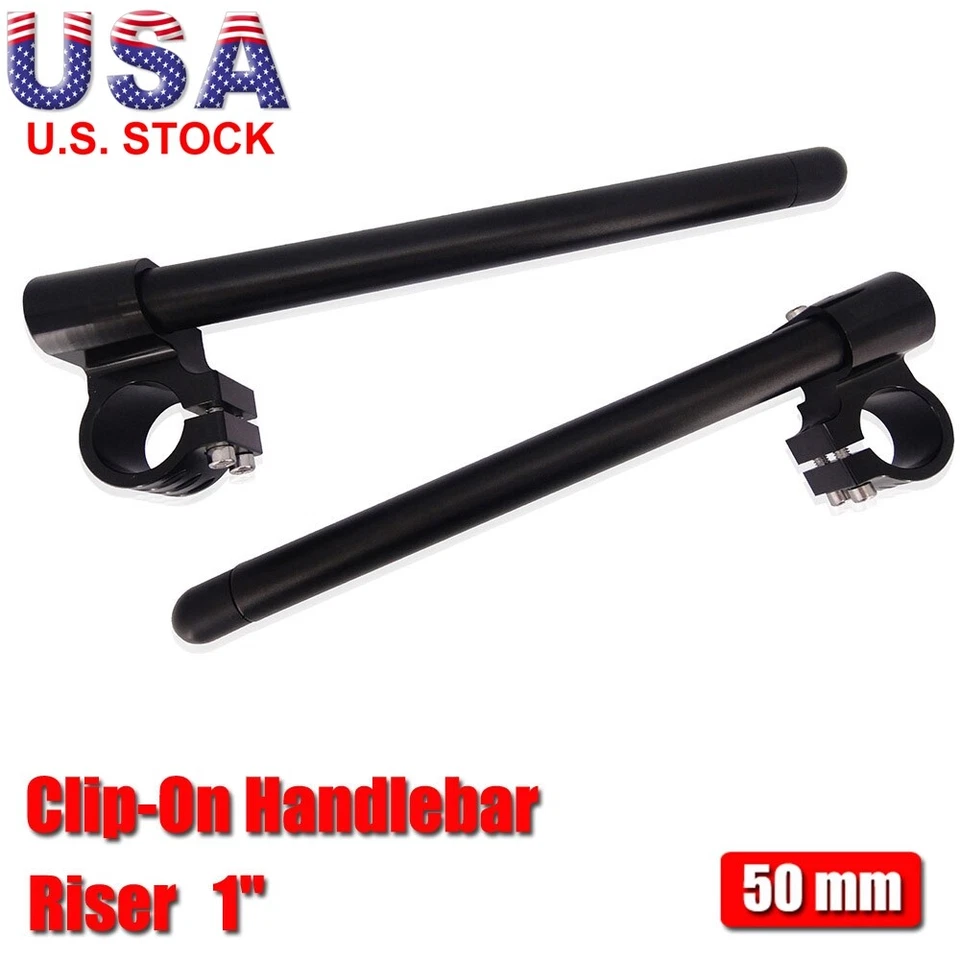 50mm 1" Raised Clip-On Handlebars For Suzuki TL1000S 1997-1999 TL1000R 1998-2003 - Image 1 of 4