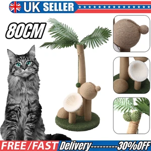 Cat Tree Scratching Post Kitten Climbing Tower Activity Centre Coconut Tree Deco - Picture 1 of 9