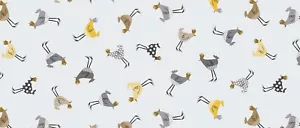 Tovaglie Funky Polli Giallo e Grigio Pvc Vinile Pulisci - Foto 1 di 2
