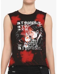 My Chemical Romance Women's Three Cheer Tie Dye Crop Muscle Tank Top Tee T-Shirt - Picture 1 of 5