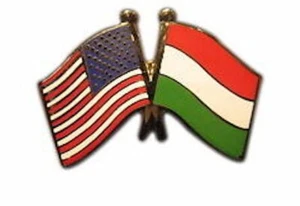 Hungary Friendship with US Flag Lapel Badge Pin - Picture 1 of 1