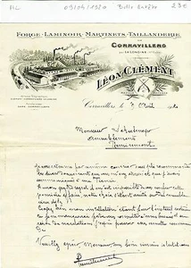 Dépt 70 - Corravillers - Belle Entête Forge Laminoir & Taillanderie de 1920 - Picture 1 of 1