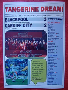 Blackpool 3 Cardiff City 2 - 2010 Championship play-off final - souvenir print - Picture 1 of 1