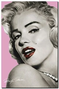 Marilyn Monroe QUALITY CANVAS Print Poster pink lips 45cm - Picture 1 of 1