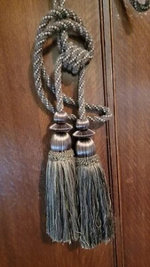 CHOCOLATE BROWN DECORATIVE JUMBO TASSEL DRAPERY TIEBACK Designer Home Decor - Picture 1 of 3