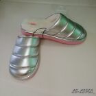Justice Silver Girls Slip On Scuff Slippers Size 6