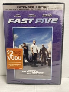 NEW Fast Five DVD -Extended Edition - Vin Diesel & Paul Walker & Dwayne Johnson - Picture 1 of 2