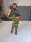 GI JOE 1964  Brown Flock Hair & Beard Camouflage Army Jumpsuit Brown Boots &