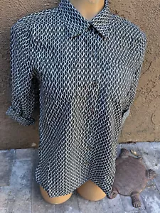 Volcom Corpo Class BLACK WHITE Pattern Long Sleeve Button Shirt - Women's XS NEW - Picture 1 of 11