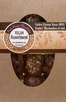 Vegan Gluten-free Chocolate Assortment 8 oz. Sustainable Pink House Chocolates - Image 1 of 2