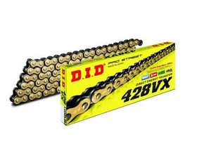 DID 428 VX Motorcycle Chain Gold Open With Rivet Link 146 Links - Bild 1 von 3