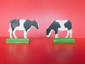 FIGURINE SILHOUETTE EN BOIS : LA FERME / ENSEMBLE DE 2 VACHES - Imagen 1 de 6