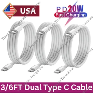 60W Type-C Cable USB-C to USB-C Fast Charger Charging Cord For Macbook Samsung - Picture 1 of 14