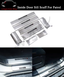 4PCS Inside Door Sill Scuff Guard Cover Trim Fit for Nissan Patrol Y62 2017-2023 - Picture 1 of 4