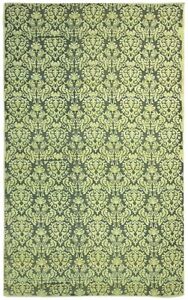 Green Wool Rug 5' X 8' Modern Dhurrie European Floral Room Size Carpet