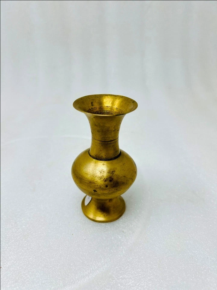 Vintage Brass Religious Holy Water Pot Old Hand Crafted Ganga Holy Water Kalash - Image 1 of 4