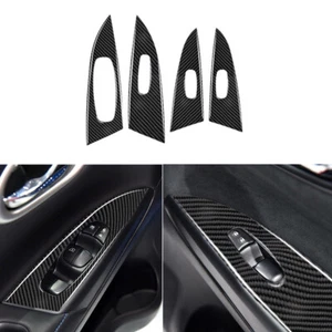 4X Carbon Fiber Door Window Lift Console Cover Trim For Nissan Sentra 2013-2019 - Picture 1 of 20
