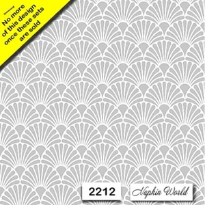 (2212) ZWEI Papier LUNCHEON Decoupage Kunst Handwerk Servietten - SILBER MUSCHEL MUSTER - Bild 1 von 4