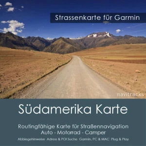Südmerika GPS Karte 8GB microSD für Garmin Navi, PC und MAC - Bild 1 von 7