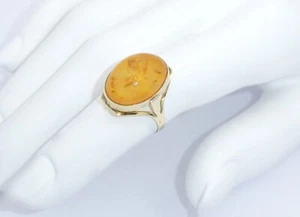  Anillo de mujer vintage con ámbar 333 8 quilates oro amarillo / 55 (17,5 mm Ø)* - Imagen 1 de 4
