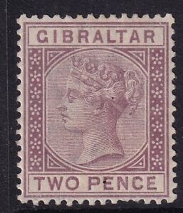 GIBRALTAR-1886 2d Brown-Purple Sg 10 AVERAGE MOUNTED MINT