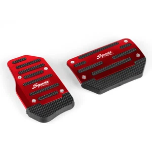 2pcs/set Universal Non-Slip Automatic Gear Brake Foot Pedal Pad Cover Red - Picture 1 of 6