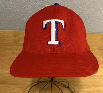 Gorra de béisbol MLB Texas Rangers roja lisa con logotipo en T talla 7 1/8 a 7 3/8 Foto 1 de 4