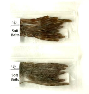 2 PACKS Jed Welsh 5 1/2" Curly Tail Nightcrawler Dirty Sand 10 Count Package - Picture 1 of 12