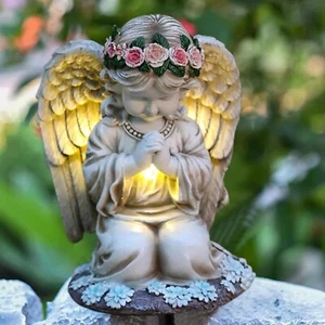 Solar Engel Gartenstatuen, LED Fairy Engel Figur, Betende LED-Schutzengel-Fig... - Bild 1 von 9