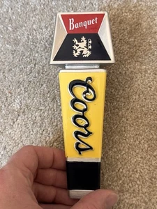 Vintage Coors Banquet Beer Tap Handle 7” Tall Three Sided Logo Man Cave Alcohol - Bild 1 von 6