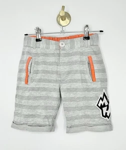 MH Boys Kids Grey Orange Striped Button Up Cargo Length Cotton Shorts Size 5/6 - Picture 1 of 7