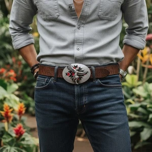 Nuevo Hombre Hebilla Metal Plateado Guerrero Nativo Danza Indio Vaquero Moda Occidental - Imagen 1 de 24