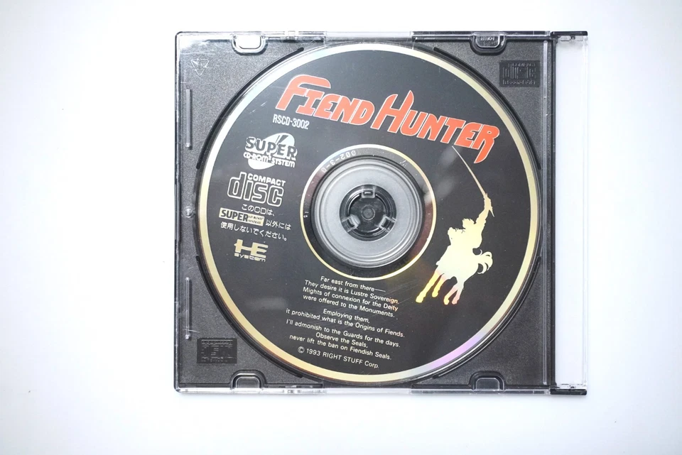 PC Engine Super CD Fiend Hunter Japan NEC game US Seller - Image 1 of 1