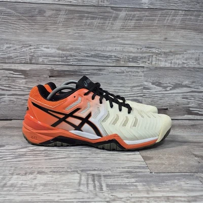 Tênis Asics Gel Resolution 7 masculino tamanho 9.5 laranja branco tênis E701Y - Imagem 1 de 4