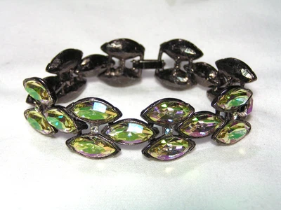 Design Firmato CIARA Gunmetal Color Argento, Stupefacente Marquise Cristalli - Immagine 1 di 4