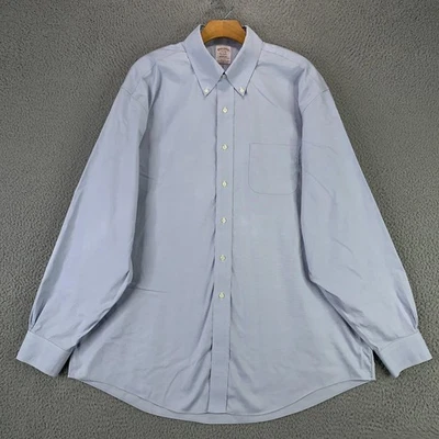 Brooks Brothers Shirt Mens 17.5 36 Blue Madison Non Iron Supima Button Down - Image 1 of 4