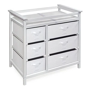 Badger Basket Modern Baby Changing Table with Six Baskets White - Picture 1 of 1