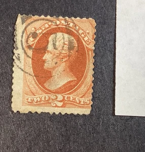 US Briefmarke 1879 Jackson #183 2¢ 2c Banknote Soft Paper Vermillion Falged o/c Jumbo - Bild 1 von 2