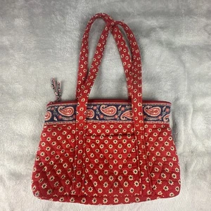 Borsone piccolo Vera Bradley rosso floreale paisley rosso americano ritirato - Foto 1 di 11