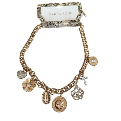 Thalia Sodi Gold Charm Necklace Christian Cross NWT - Image 1 of 4