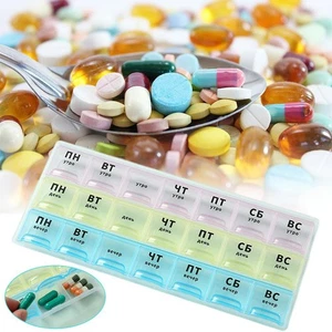 Pill Box 21Slot 7Days Weekly Tablet Pill Medicine Box Storage Holder ✄ Q5Q4 - Picture 1 of 9