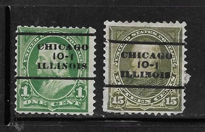 Illinois Classic Precancels - Chicago L-2 TS var. 1 - 2 1898 10-1 Narrow Set. - Picture 1 of 1