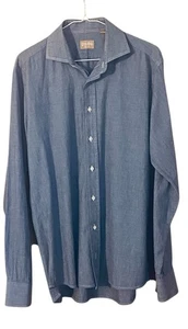 GITMAN BROS. MEN'S BLUE CASUAL LONG SLEEVE SHIRT SIZE 16/36 EUC MADE IN THE USA - Picture 1 of 3