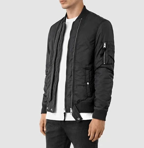 ALLSAINTS Braddock Bomber Jacke Schwarz / Grau NEU! Leichte Übergangsjacke - Bild 1 von 3
